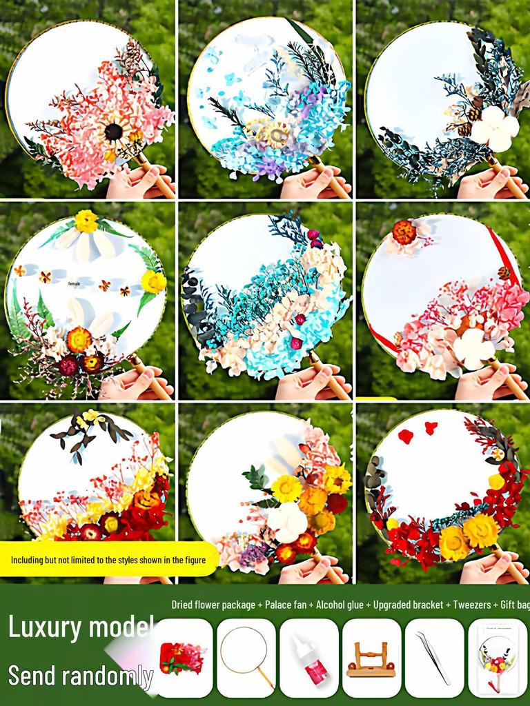 Dried Flower Fan DIY Kit for International Women's Day - Team Building & Handmade Gift