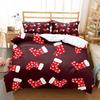 Christmas Snowflake Duvet Cover Set 2-3 Pieces Print Christmas SocksTheme Bedding King Comforter Cover Pillowcases Microfiber