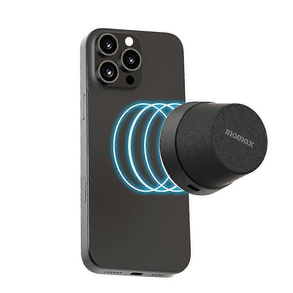 MOMAX 1-Vibe Go BS6 Magnetic Wireless Speaker with Phone Stand Function Portable Audio Speaker IPX6 Waterproof for Home / Outdoor
