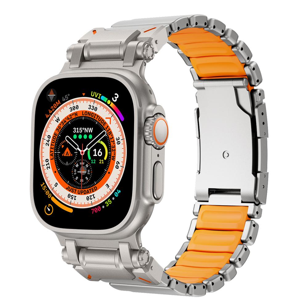 Titanium Metal WatchBand for Apple Watch Band Ultra 3 49mm Series 11 10 9 8 7 6 SE Rubber Luxury Strap for iWatch 46mm 45mm 44mm