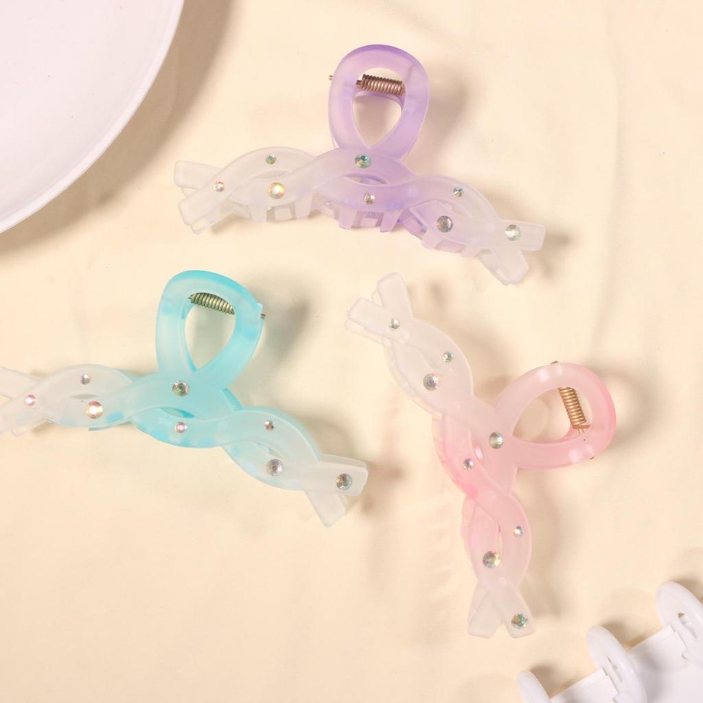 Korean Style Frosted Jelly Hair Clip - Transparent Plastic Claw for Women's Bun and Updo