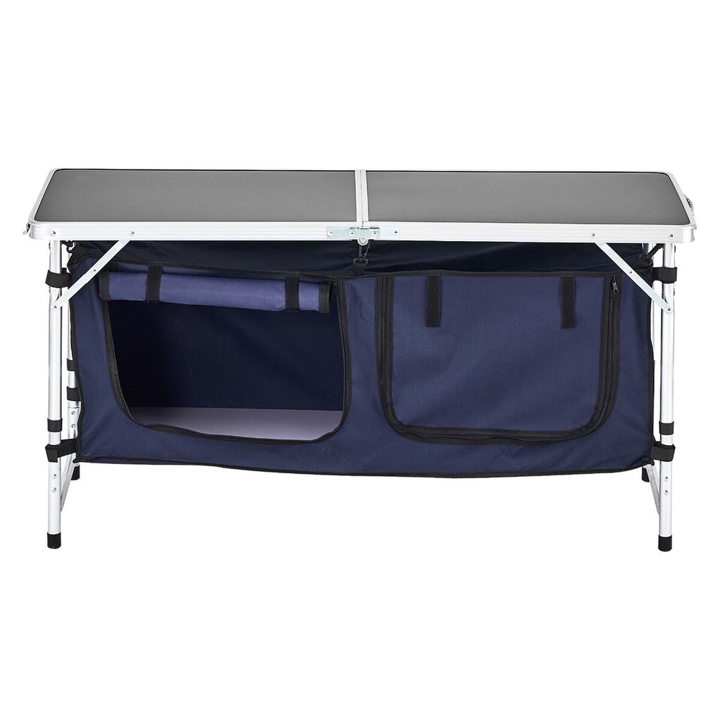 Camping Kitchen Table Folding Portable Cook Station 3 Adjustable Heights