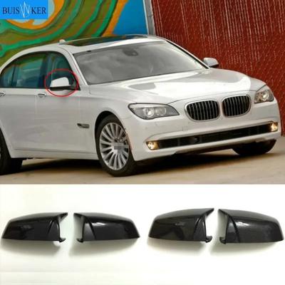 For BMW 5 6 7 Series E60 E61 E63 E64 F06 F07 F10 F11 F13 F01-F04 Carbon Fiber Pattern Black Side Wing Rearview Mirror Cover Cap