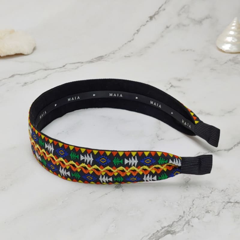 MAIA Geometric Pattern Headband - Yellow