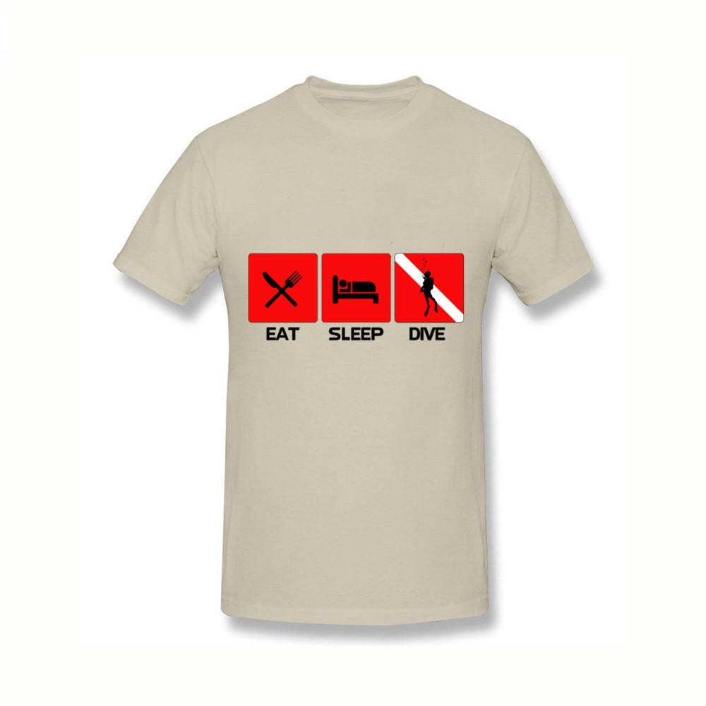 Eat Sleep Dive Letter Printed O Neck T Shirt Summer Arrival Short Sleeve T