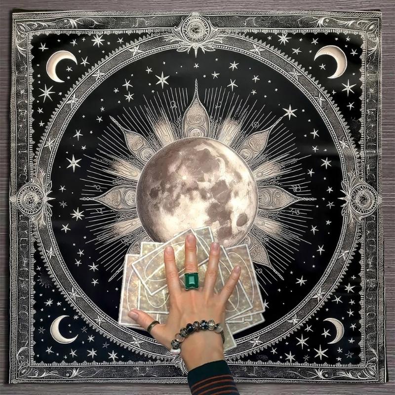 Square Divinations Tapestry Moon Planet Astrology Tablecloth Tarot Tablecloth Table Cloth Witchcrafts Supplies