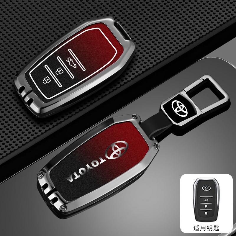 For Toyota CHR Hilux Fortuner Land Cruiser 200 Camry Corolla Crown RAV4 Highland Car Key Case Cover Shell Keychain Accessories