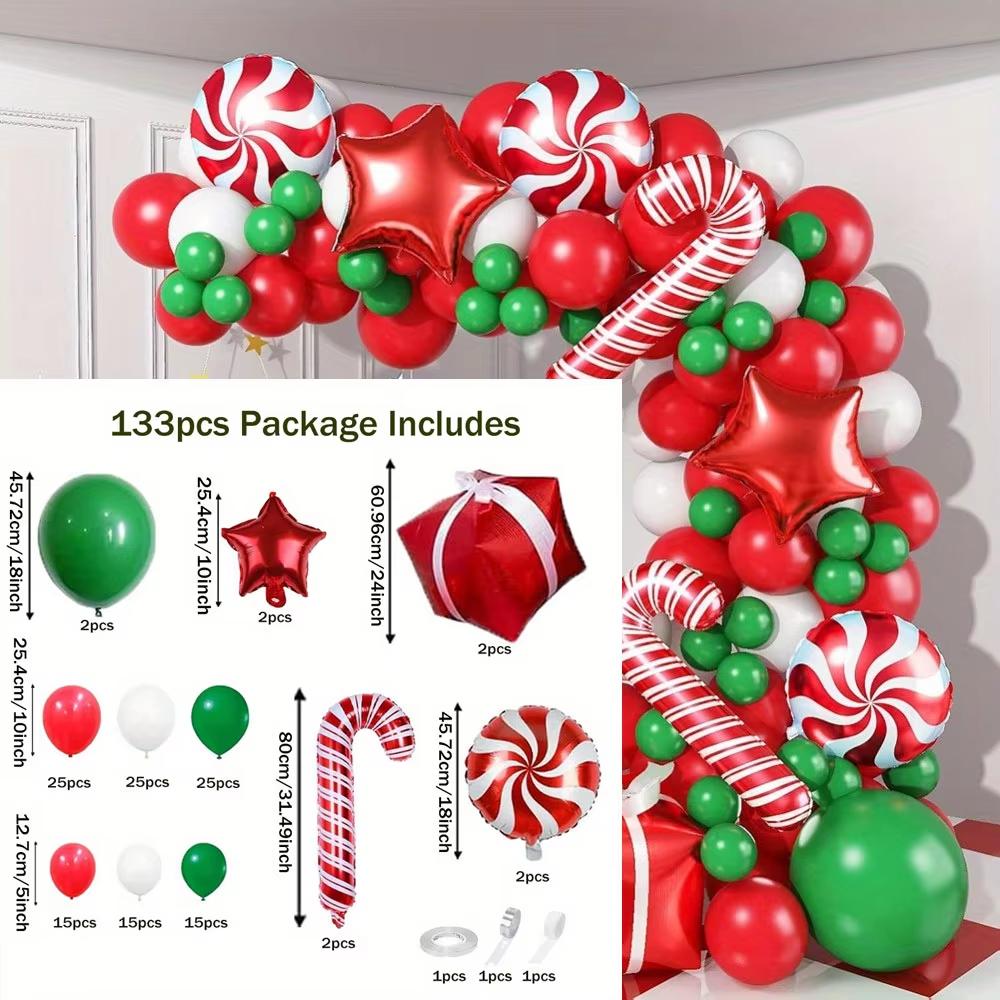 

133pcs Christmas Balloon Set Suitable for Christmas Birthday Parties New Year s Parties Winter Events and Other Scene Decoration other
