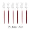 6pcs/Set Black Gold Dessert Fork Set Mirror Stainless Steel Colorful Fork Set Tableware Cutlery Set Home Party Kitchen Tableware