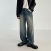 MYQ Men's Korean Style Loose Wide-Leg Retro Jeans