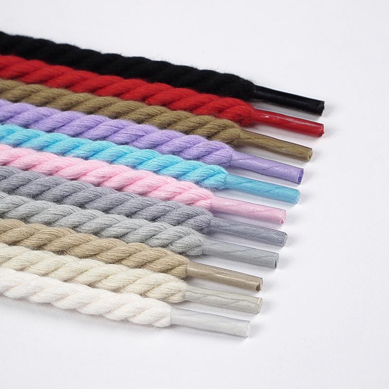 Quality Round Shoelaces Colorful 6mm Thicker Cotton Shoe Laces For Sneakers Fashion Men And Women Shoestring Accessories