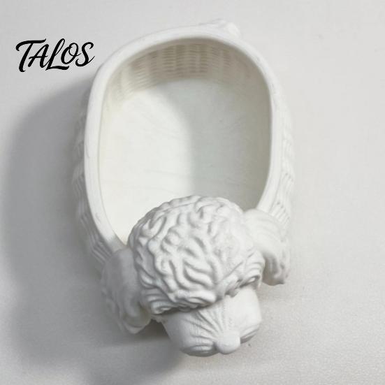 Stylish Storage Solution Poodle Shaped Organizer, 3D Print Decorative Ornament, Plastic Novelty Desk Decoration White Container for Small Objects And