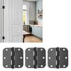 Rounded Door Hinges 3.5 Inch 5/8 Radius Matte Black Exterior Interior Door Hinges for Doors Office Bed Room Outdoor Window Construction Hardware