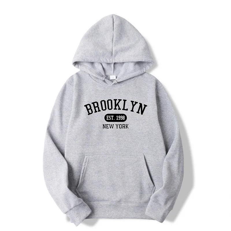 

Brooklyn Est.1998 New York Letter Print Hoodies Man Women Casual Fall and Winter Hoodies Breathable Fashion Tops Sell Like Hot S