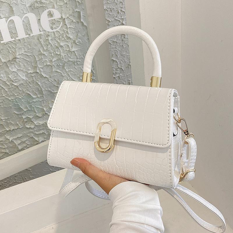 Summer Messenger Bag Niche Portable Small Square Bag Kelly Bag Versatile Fashion Single Shoulder Crocodile Pattern Baguette Bag Women