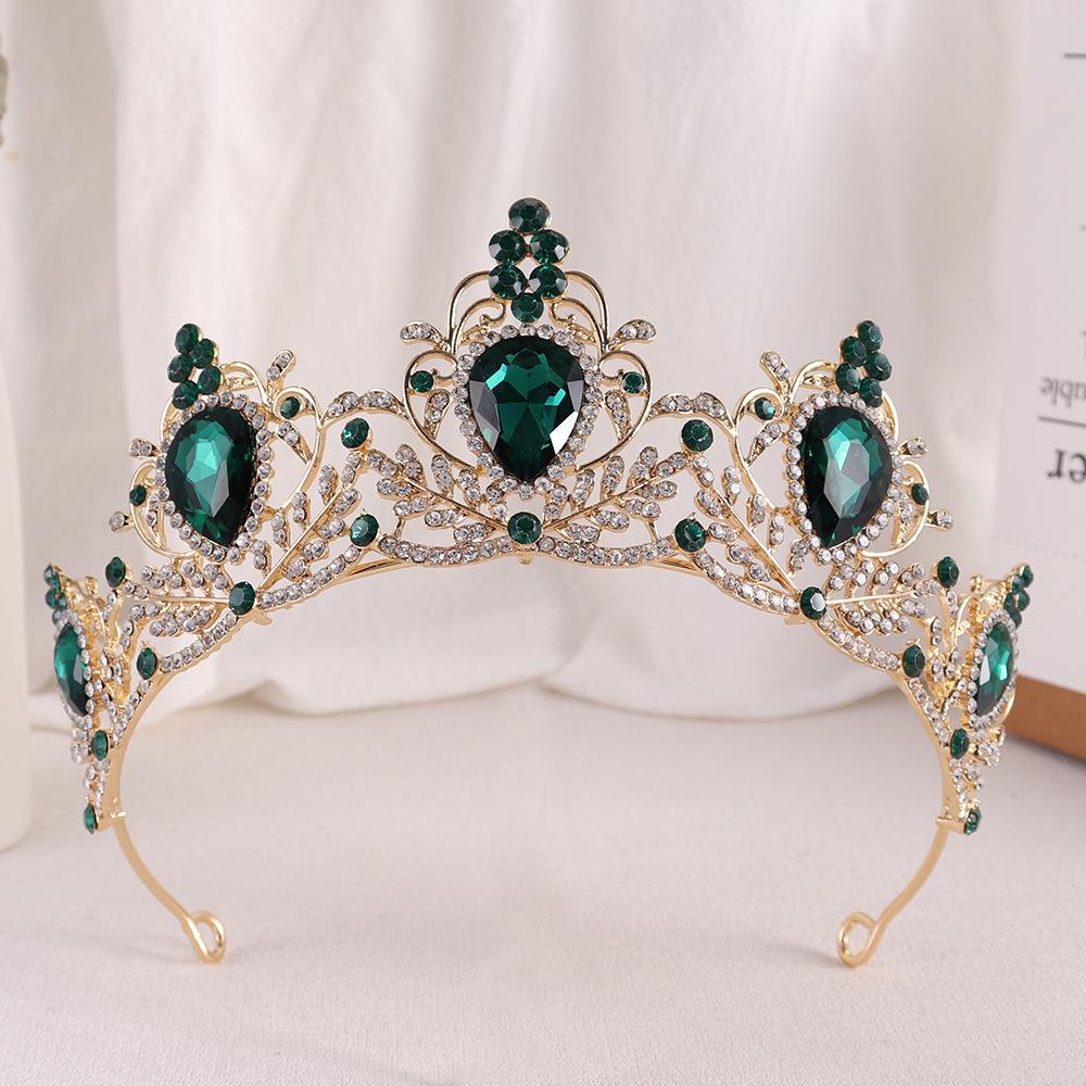 Metal Baroque Crown Luxury Rhinestone Crown Fashion Princess Tiara  Women Girls