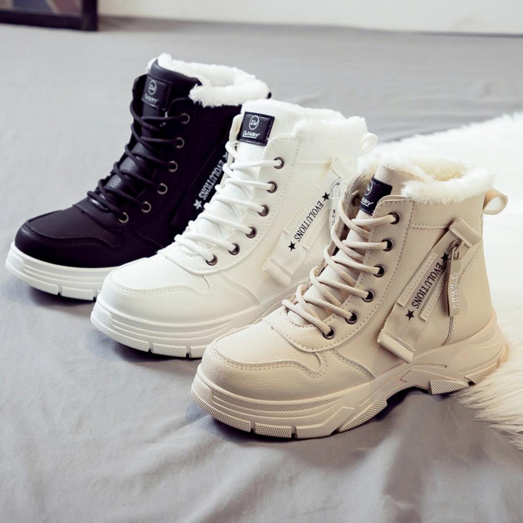 Large Size Warm Shoes with Winter Fleece Warm Snow Boots, Women's Versatile New Style