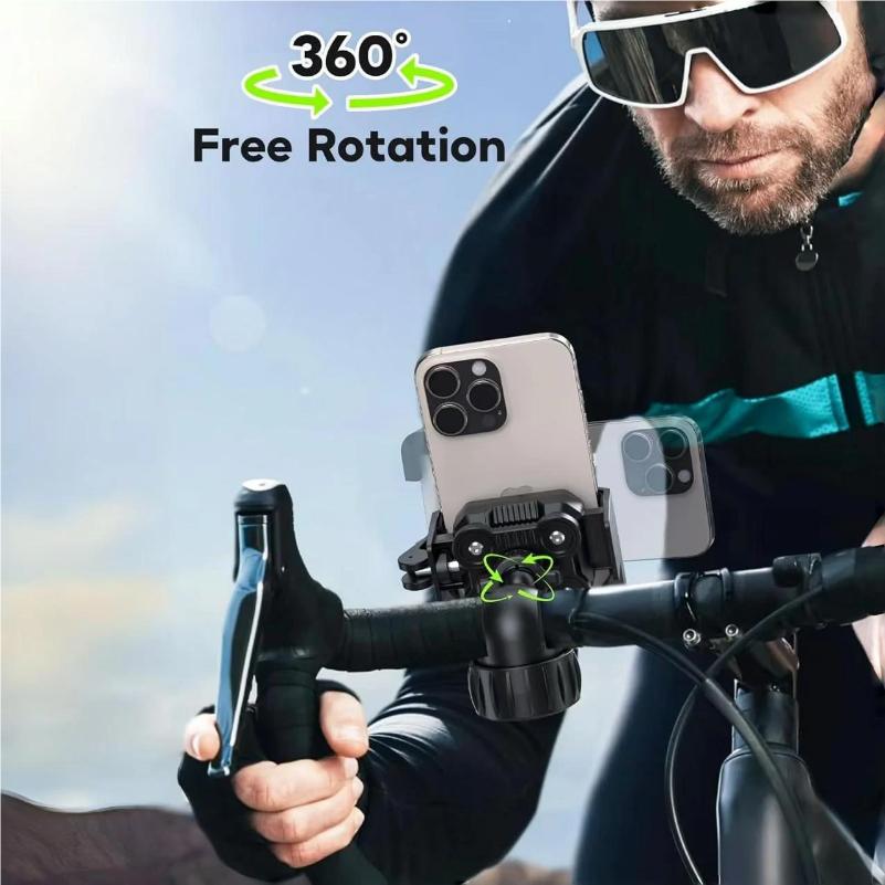 Universal Motorcycle Bike Phone Holder with Vibration Dampener, Adjustable Handlebar Mount for iPhone Samsung Smartphones