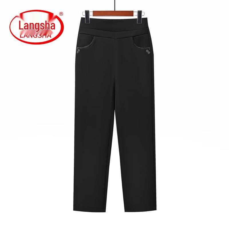 

LangSha Mid-aged Women s High-Waist Straight Pants 5XL