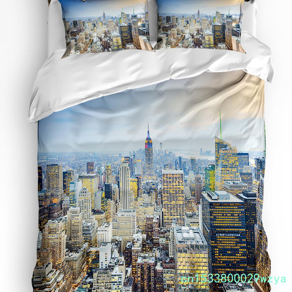 New York Sketch City Bettbezug Bett Bettwäsche Set Für Doppelbett Heimtextil Bettdeckenbezug Kissenbezüge Schlafzimmer Bettwäsche Set (Kein Blatt)
