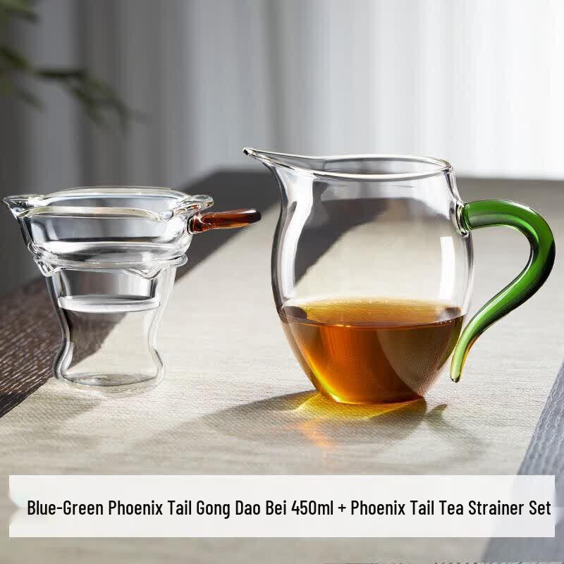 Premium Glass Gongdao Tea Pitcher with Integrated Strainer
