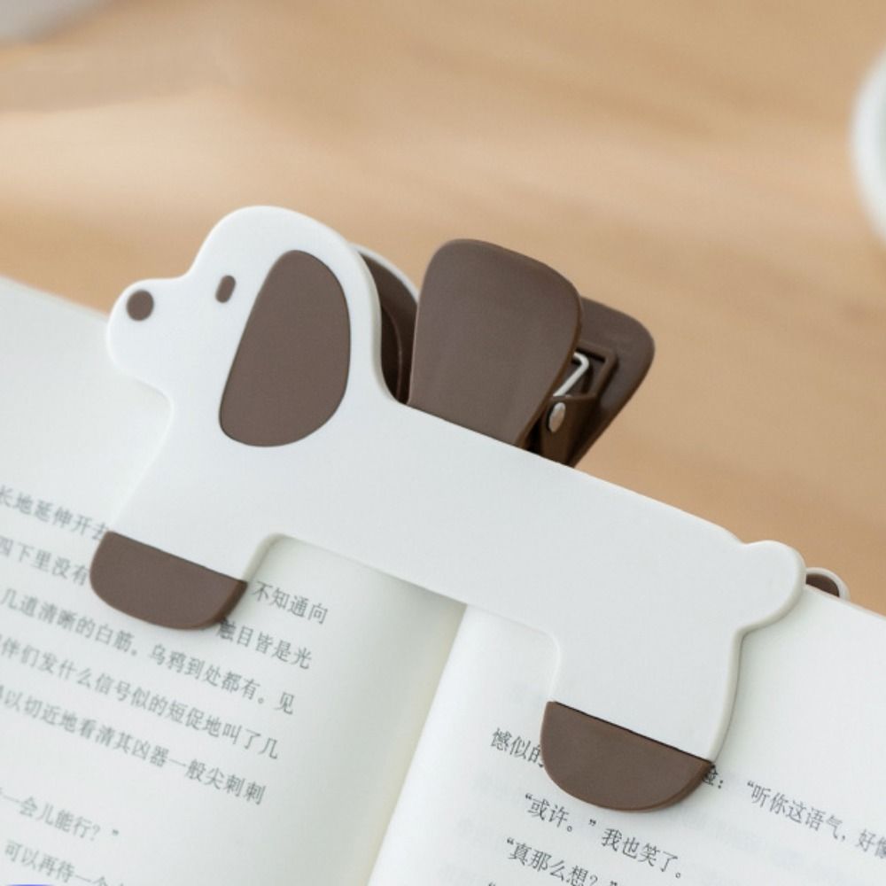Plastic Reading Auxiliary Fixed Book Clip Dog Puppy Reading Clip Kitten Bookmark Student Use