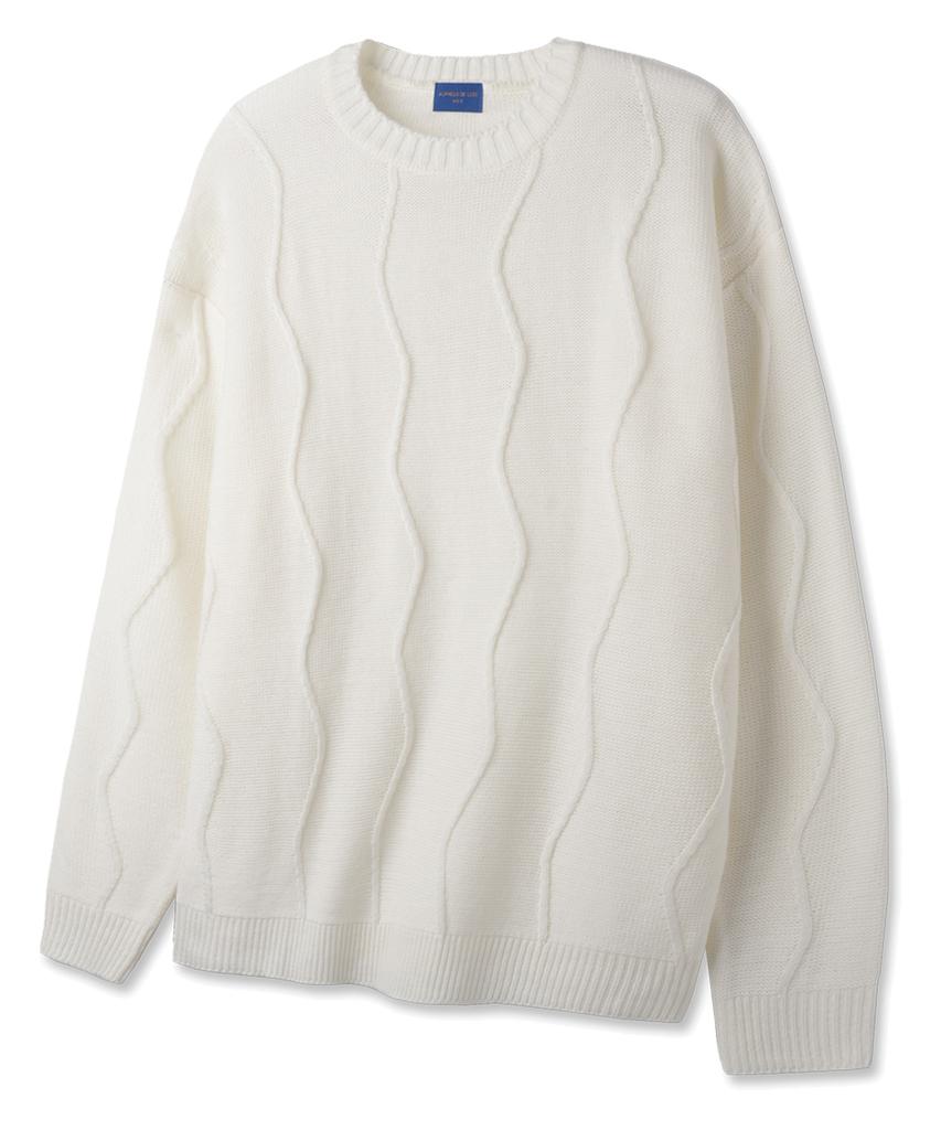 ALVINCLO [De Luxe] Wave Round Knit Dlx1505 (4 Colors)