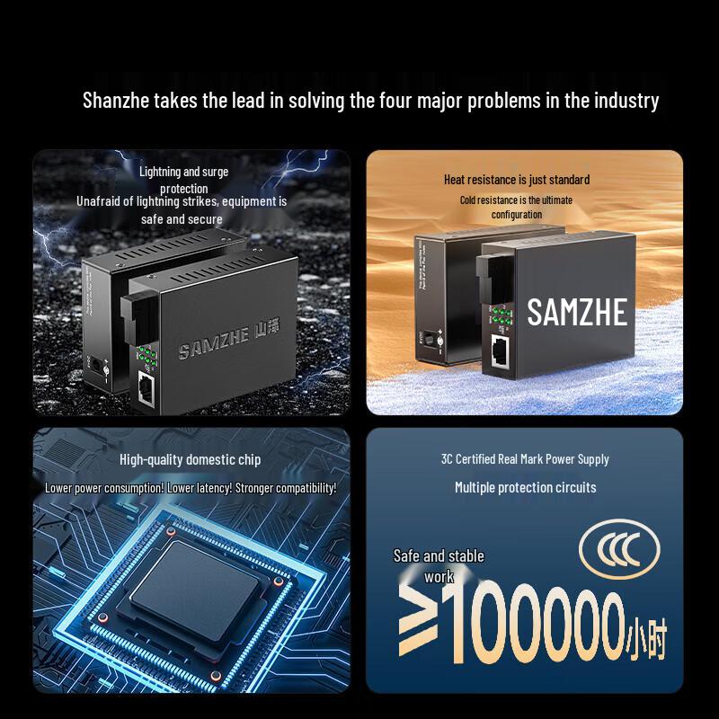 Shanze 100Mbps Single Mode Single Fiber Optic Transceiver Pair
