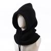 Winter Hooded Neck Collar Knitted Hats Women Men Pullover Balaclava Warm Ring Scarf Beanie  Adjustable Drawstring One-Piece Caps