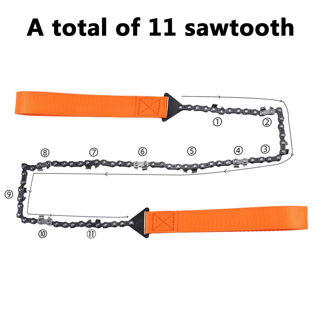 Survival Chain Saw Outdoor Tools Hand Zipper Saw 11 Sawtooth Portable Emergency Camping Hiking Tool