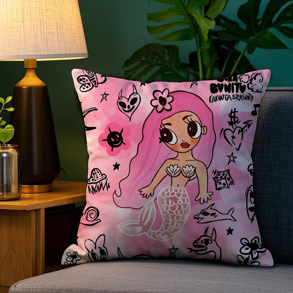 

Cartoon Manana Sera KKarol G Pillow Case Sofa Living Room Bedroom Doublesided Printing Square Cushion Nap Time Pillow Case 30x30cm