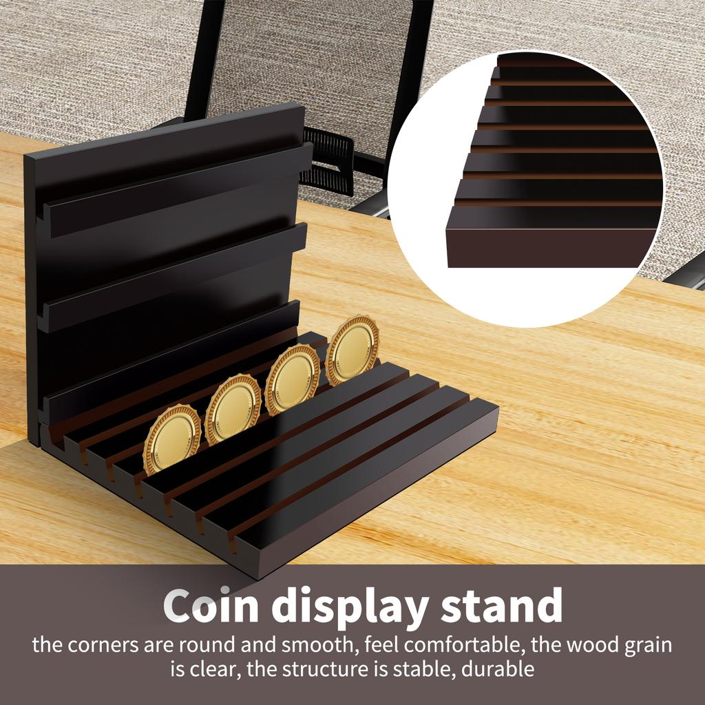 Coin Display Stand Solid Coin Table Top Display Rack Smooth Wood Coin Holder Versatile Coin Shelf Coin Case Stable Coin Rack NEW