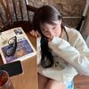 2025 Autumn Embroidered Oversize Waffle Polo Sweatshirt for Women & Couples