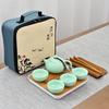 9pcs/Set Ceramic Chinese Gongfu Tea Set All in One With 4 Tea Cup Teacup Teapot Set With Bag Mini Travel Teapot Outdoor Office