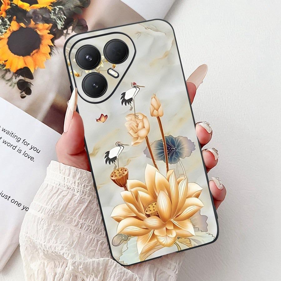 For Tecno Pova 7 Pro Ultra Case Flower Heart Painted TPU Soft Silicone Case Cover For Tecno Pova7 Pova 7Ultra Pro Phone Couqe