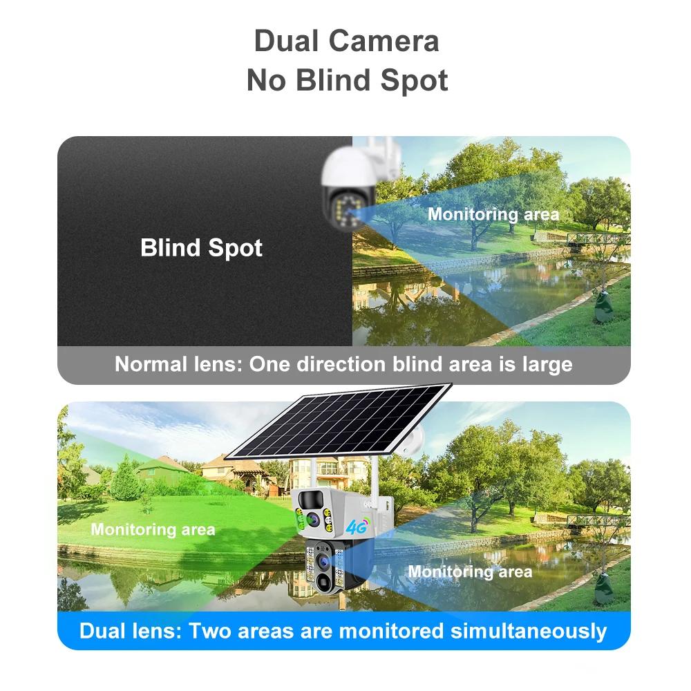 2025 V380Pro 8MP 4K Solar-Akku-WLAN-Kamera Außenbereich Auto-Tracking Personenerkennung Solarenergie Überwachung Drahtlose Kamera