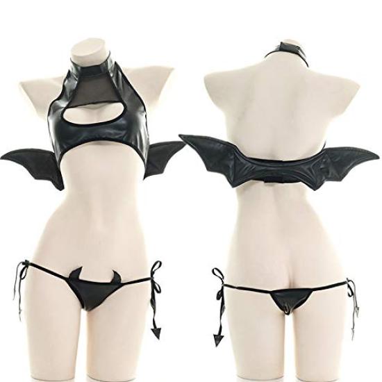 Sexy Demon PU Super Devil Maid Extreme Cosplay Halloween Cosplay [SENMHS] Lingerie, Devil, Witch, Vampire, Costume, Leather, Sexy, Moe, Sexy,