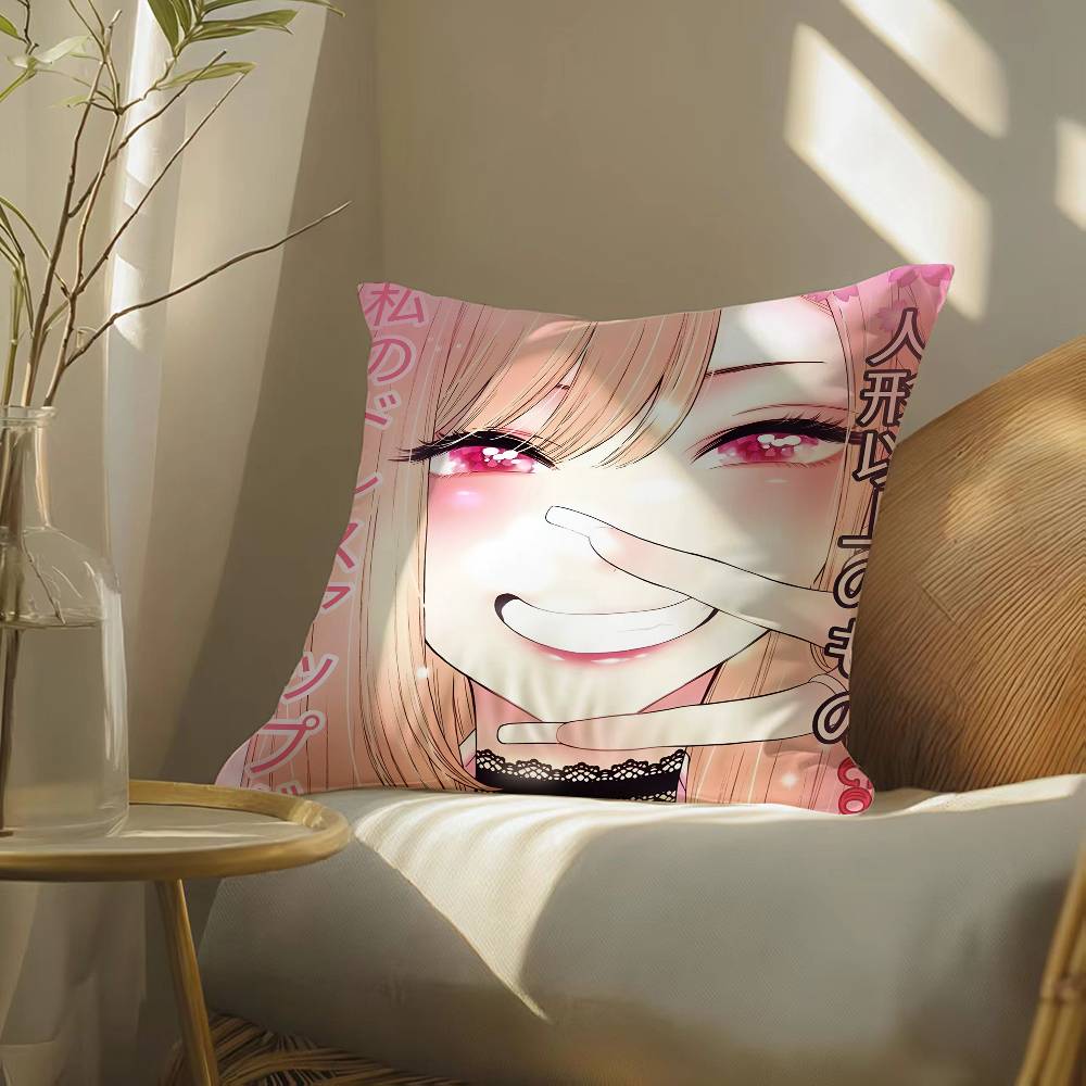 My Dress-Up Darling Marin Kitagawa Pillow Case Silky Elegant Comfort Sofa Bed  Invisible Zipper Beach Pillowcase