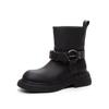 Leather Bv Martin Boots Women's British Style Belt Buckle 24 Autumn and Winter New Short Boots Thick-soled Heightening Retro Locomotive Boots