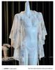 Elegant Japanese Chiffon Kimono Nightgown with Bow Embroidery