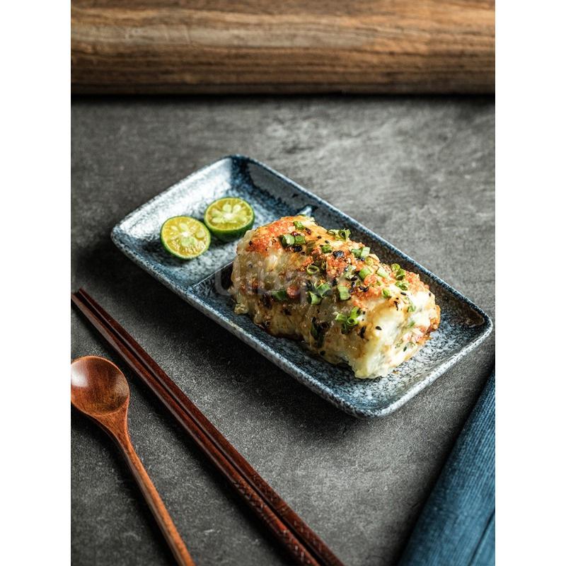 ceramic Dumplings 2 grids plates vinegar dish sushi grilled seasoning plate Creative Separation Snack Ceramics Hot Pot Dish