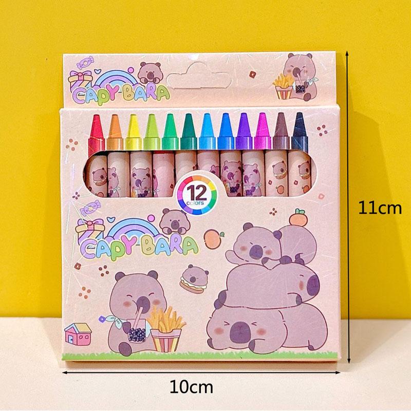 12/36 Pezzi Pastelli Capibara Carini 12 Colori 8.8cm Matita Pastello Colorata Pittura Graffiti Festa Bambini Regalo di Compleanno Scuola Materna