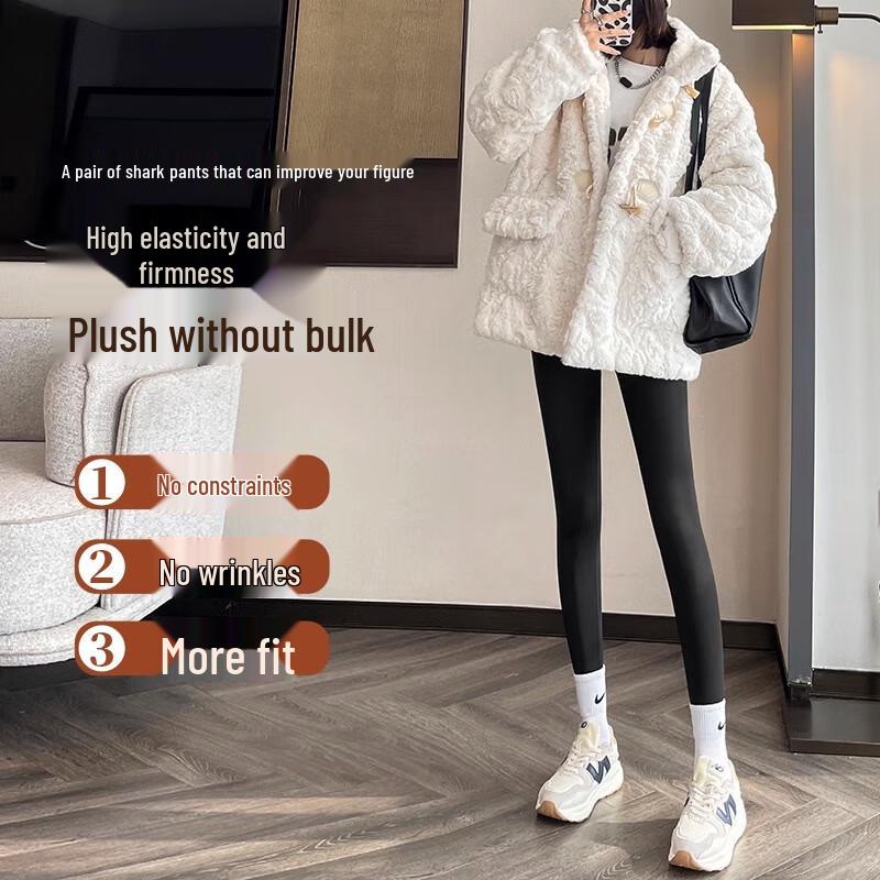 Langsha Women's High-Waist Thermal Shark Leggings