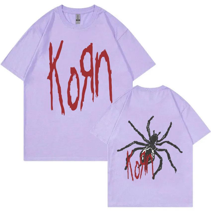Rock Band Korn Print T Shirts Spider Graphic Tshirt Men Vintage Oversized T-shirt Unisex Alternative Nu Metal Music Short Sleeve