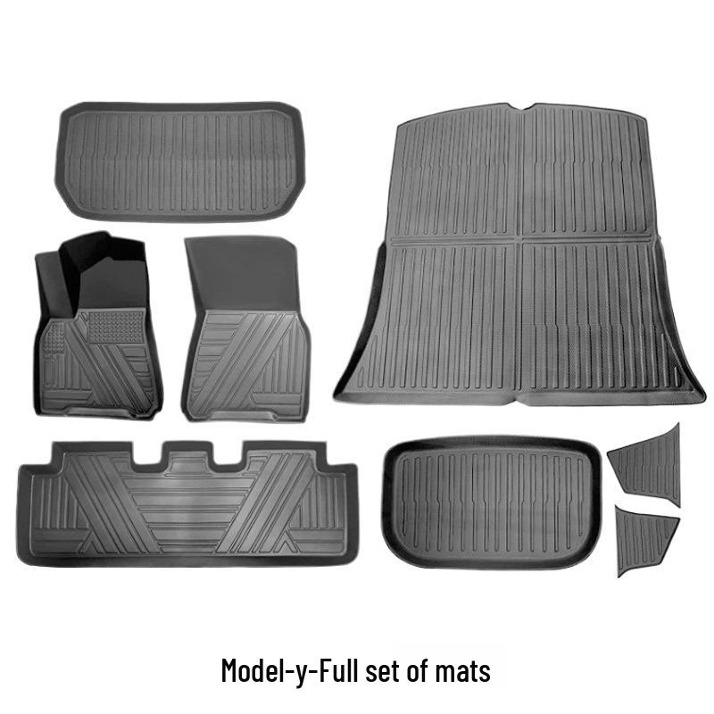 TPE Car Floor Mats for Tesla Model 3 (2021-2023) - Includes Front and Rear Trunk Mats, Thermoformed Design