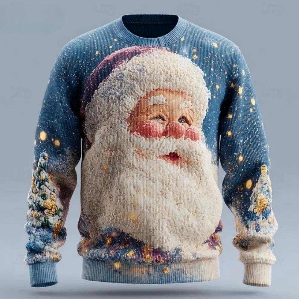 Women's, and Teenagers' Ugly Christmas Sweaters, Christmas Gingerbread Man Patterned Round Neck Sportswear Y2k Clothes