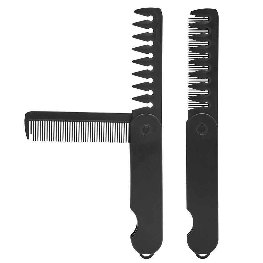 Přenosný skládací pánský stylingový hřeben se širokými zuby pro texturované vlasy