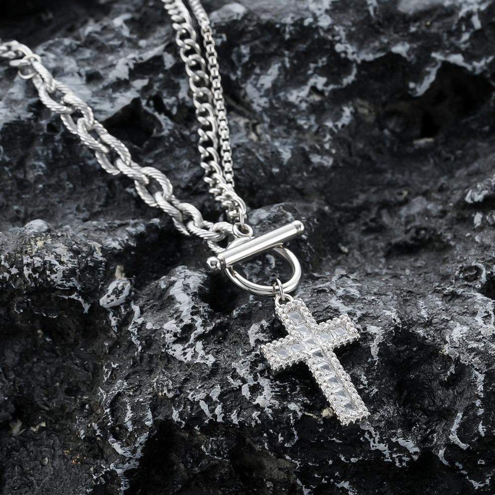 Kreuzkette Herren Titanstahl Nicht Verblassend Hochwertiges Gefühl Vielseitiges Persönlichkeitsdesign Sommer Accessoires Damen Trend Einfacher Schmuck