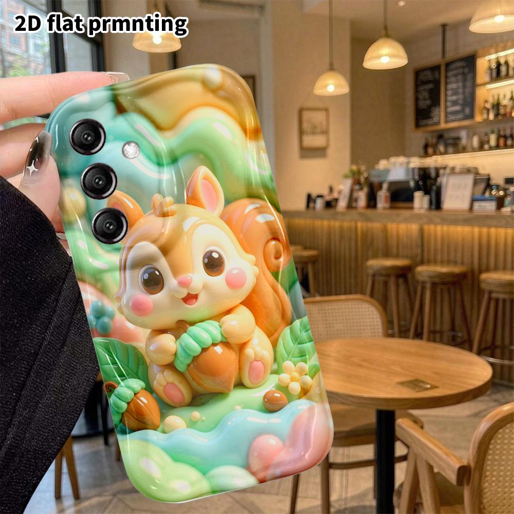 Phone Case: 2D flat, suitable for Samsung Galaxy A34 A35 M05 M06 S20 S22 S21 FE Plus 5G protective case, little squirrel, perfect Christmas and Hallow