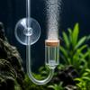Diffusore di CO2 con Ventosa Finitura in Metallo Lucidato, Basso Profilo, per Acquari Piantumati